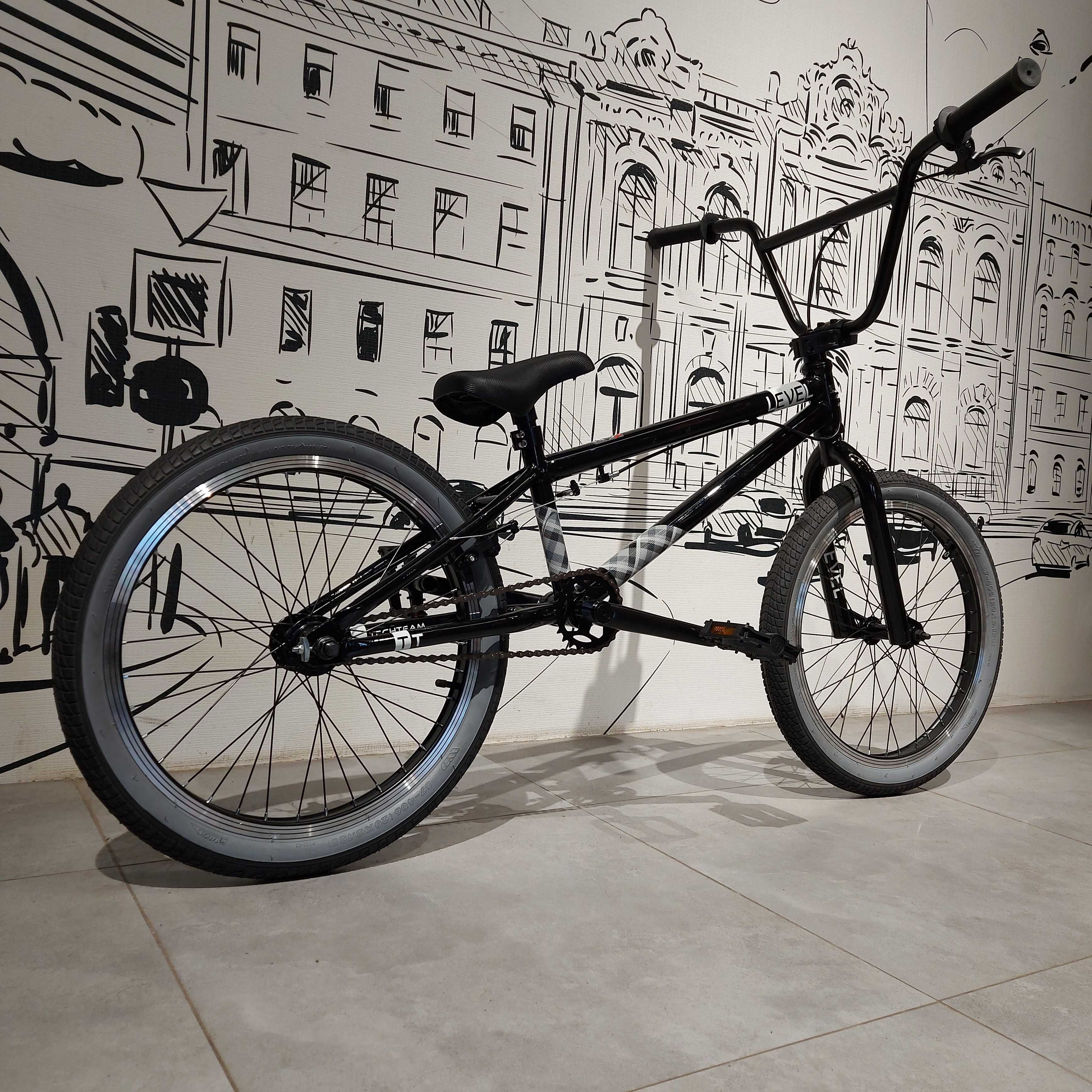 Черный Bmx "Level". Трюковый велосипед 20". Гироротор. Трюковой Бмикс