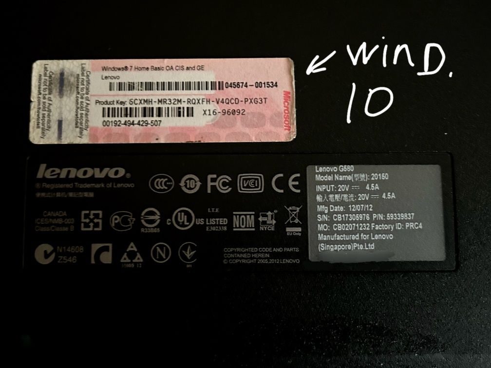 Продаю ноутбук Lenovo G580 в идеальном состоянии