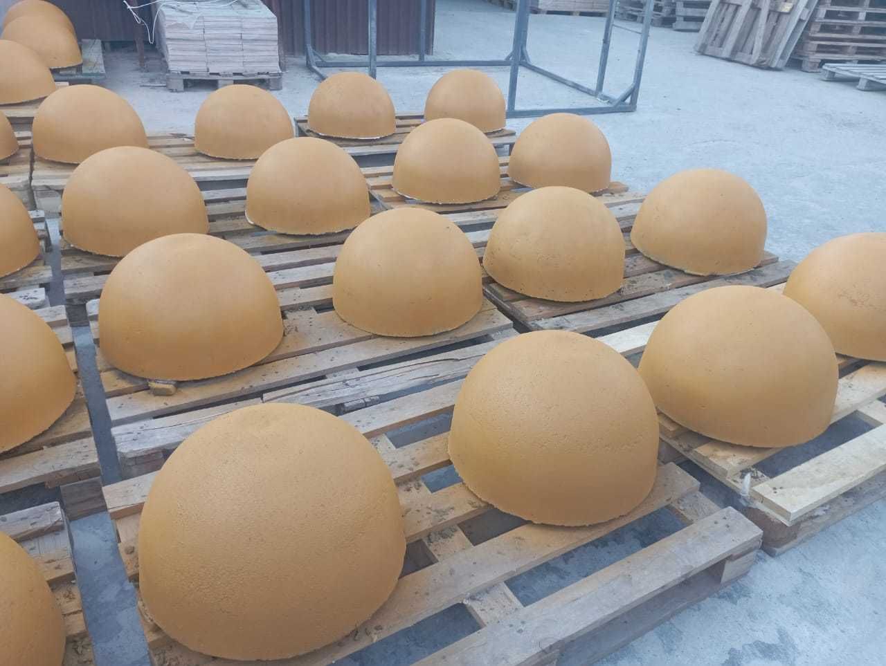 Парковочные полусферы желтые из бетона