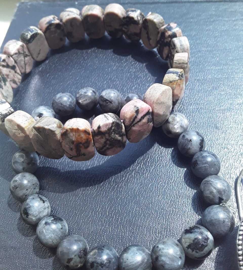 Серьги с натуральным камнем, браслет