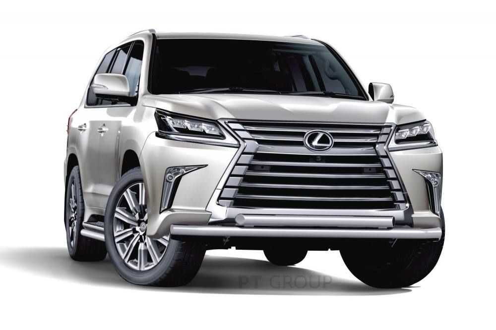 Защита переднего бампера двойная для LEXUS LX 450D от 2015 г.в.