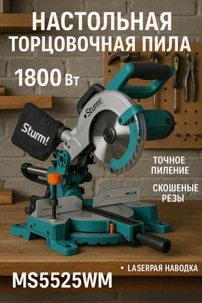 Торцовка, Углорез, Торцовочная пила 255мм, Гарантия и Доставка