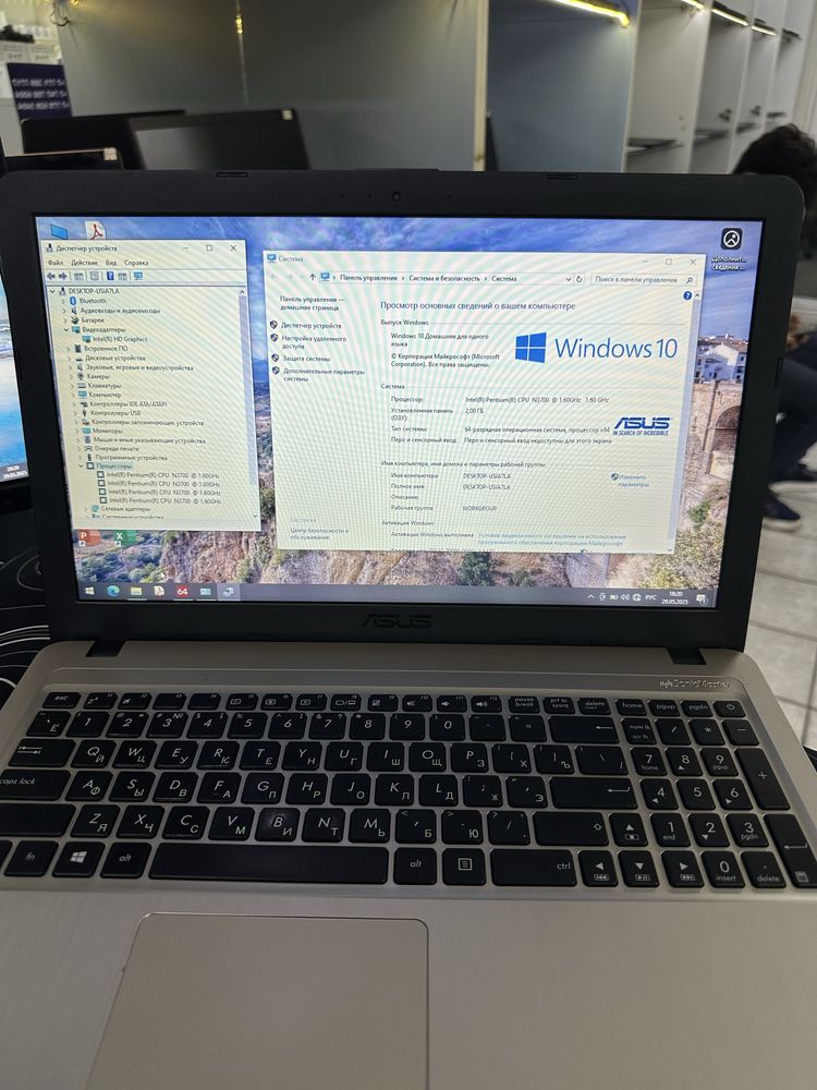 Гарантия Asus Pentium ОЗУ-2ГБ/ССД-128ГБ в хорошем состоянии емкость 93