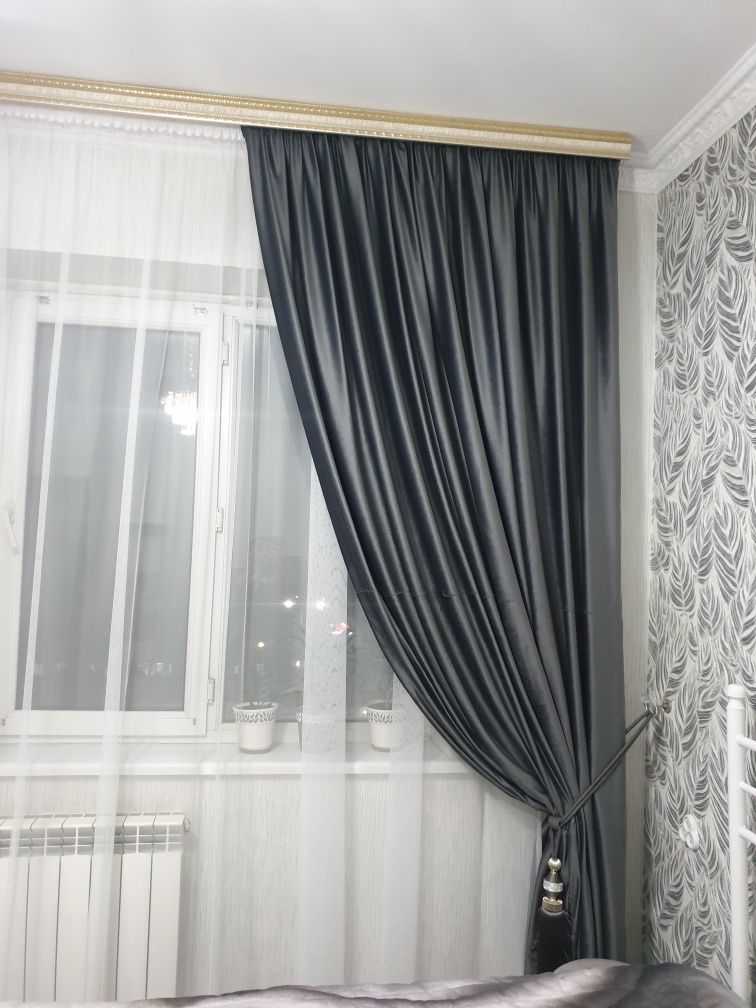Готовый комплект штор с тюльем