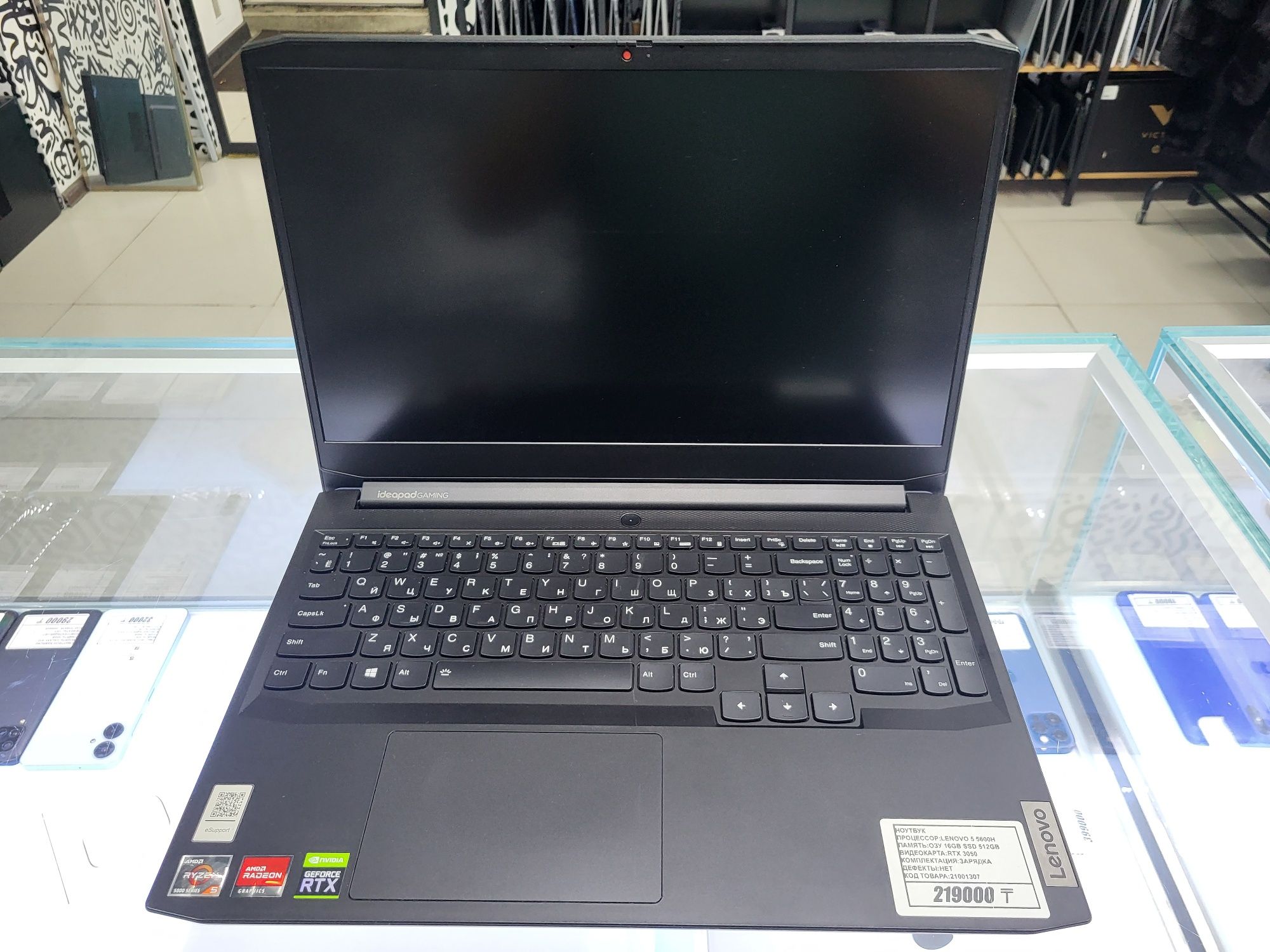 Ноутбук Lenovo Ryzen 5 5600H озу 16гб ssd512gb rtx3050 рассрочка