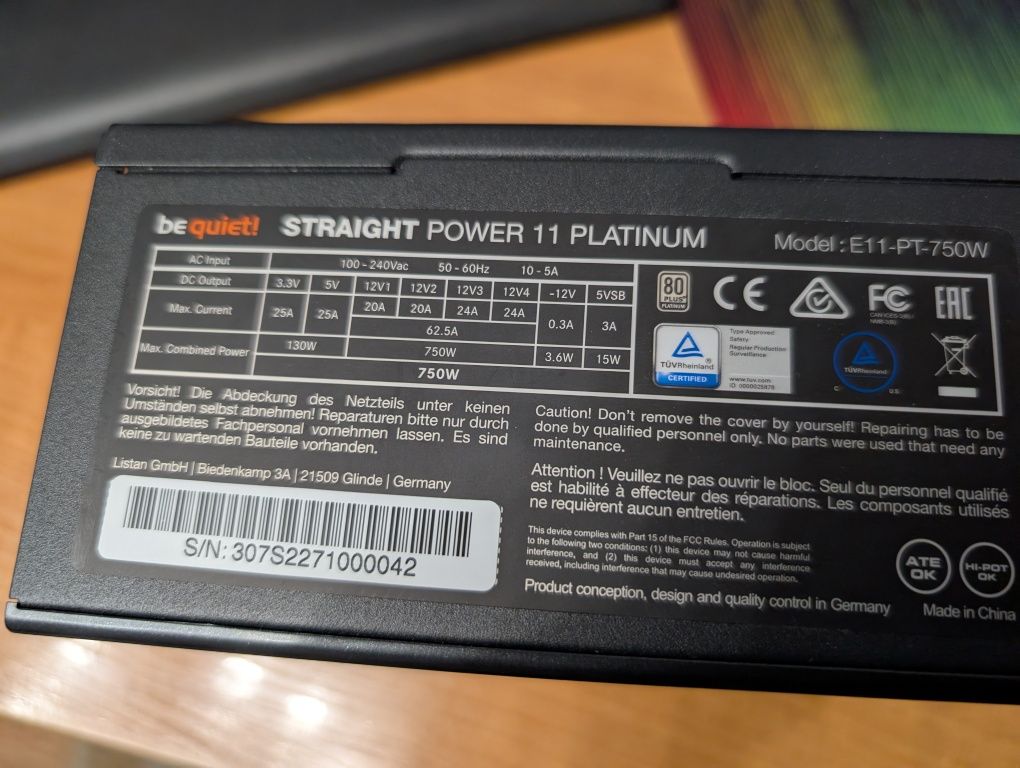 Блок питания be quiet straight power 11 750 platinum