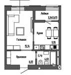 1 комн квартира 41,2м2