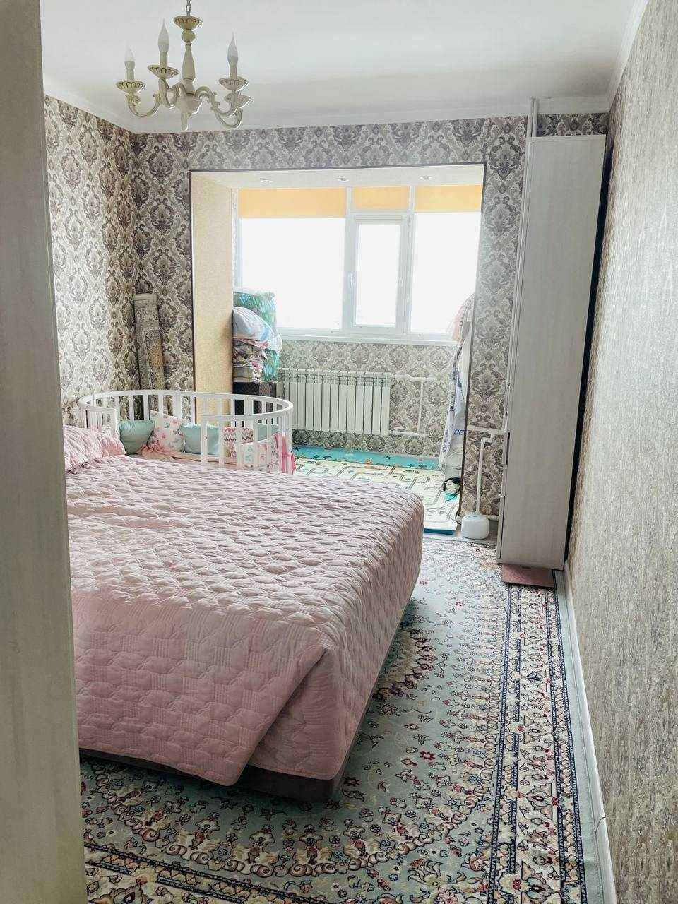 Двухкомнатная кв-ра, мкр Болашак 5/9 этаж 67 квадрат 2010 г кирпич