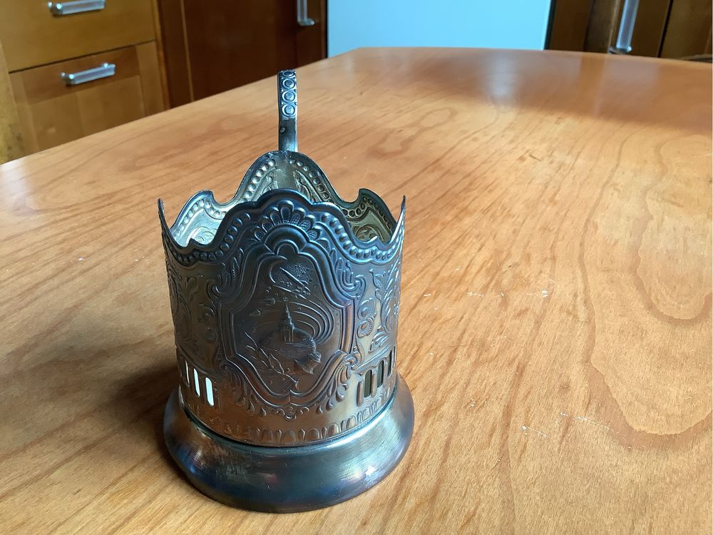 Подстаканник и половник мельхировый