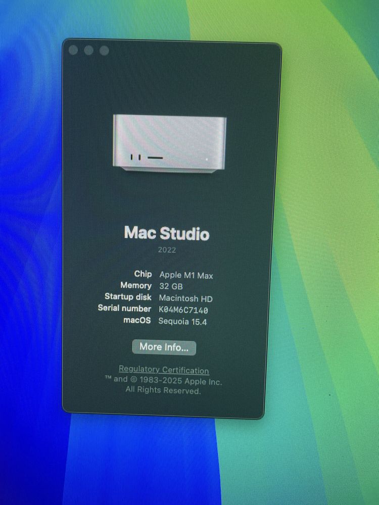 Mac Studio M1 Max 32 / 512
