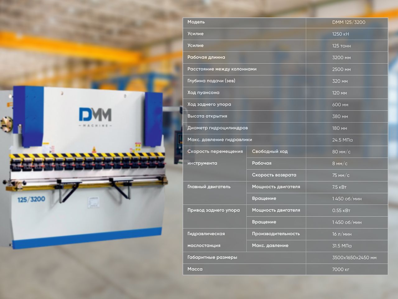 Листогибочный гидравлический пресс DMM 125/3200