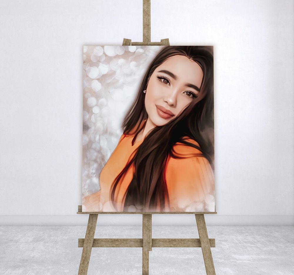 Портрет фотомозаика коллаж звездная карта на холсте подарок
