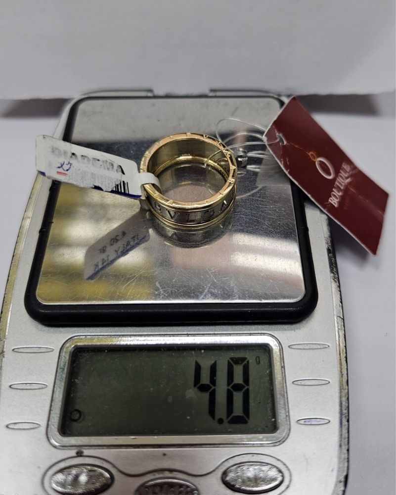 Золотой комплект Bulgari серьги и кольцо 12,8 грамм