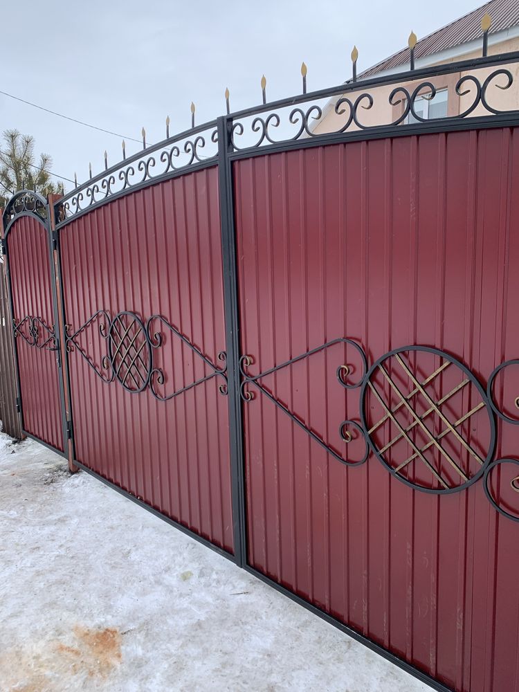 Забор, распашные и откатные ворота, калитка на дачу и в дом