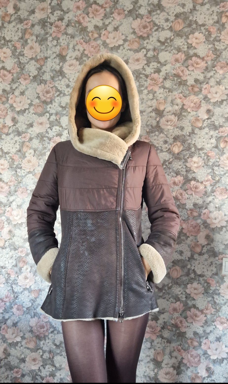 Дубленкая из овчины в стмле авиатор, почти новая