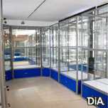 Прилавок витрина стеклянная из профиля, оборудование для магазина asvp