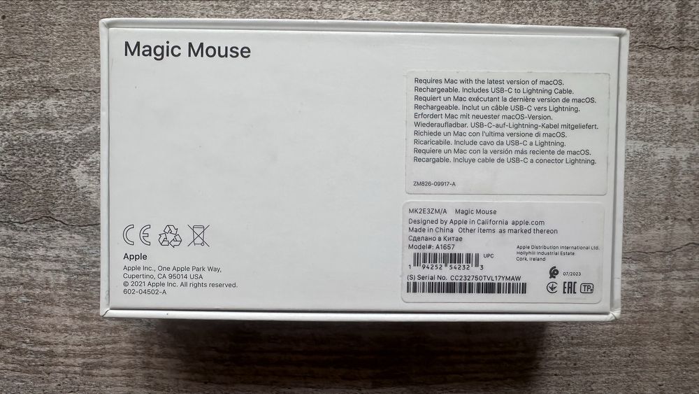 Мышка Magic Mouse модель А1657
