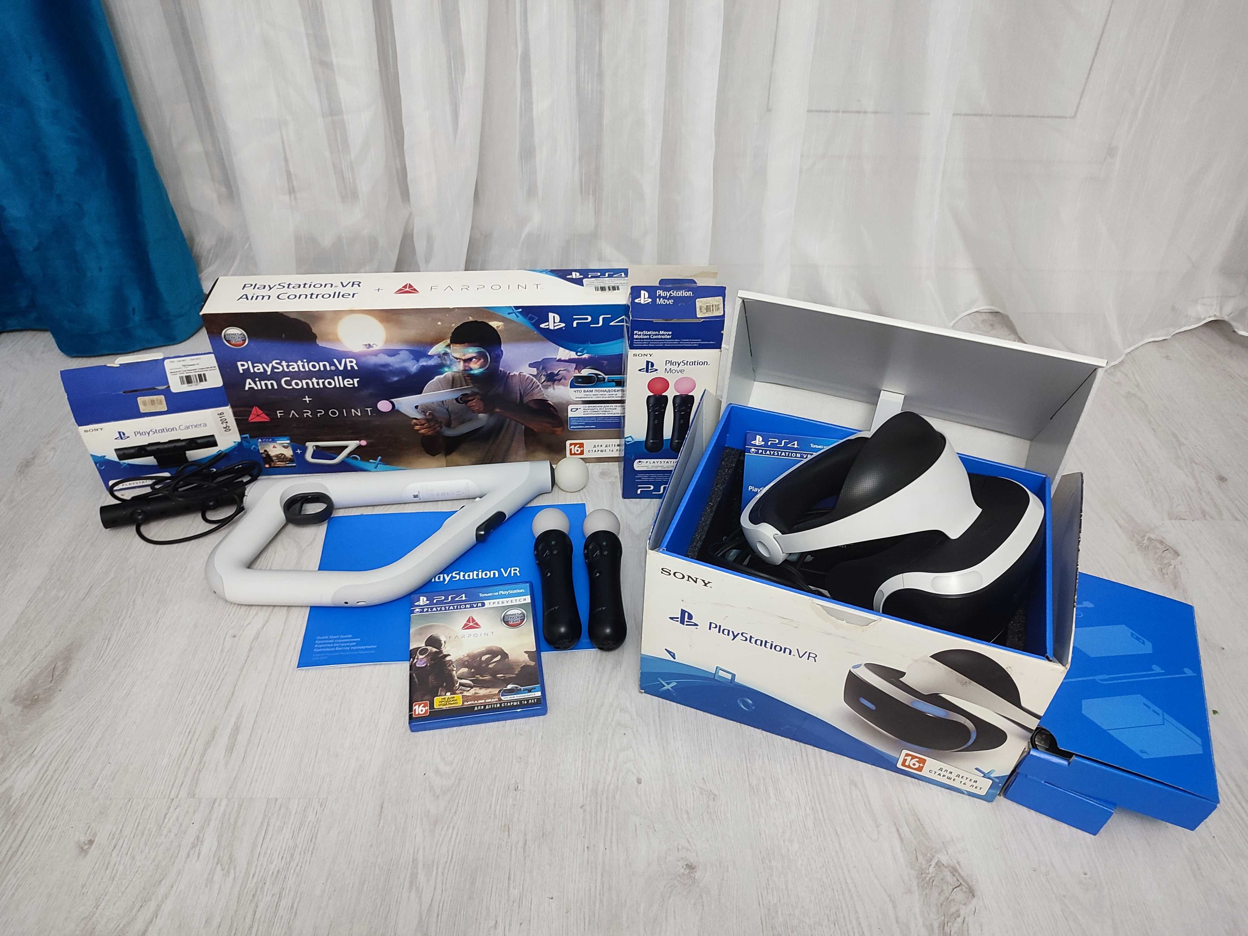 Sony PS VR, Aim Controller, Move, камера, игра Farpoint