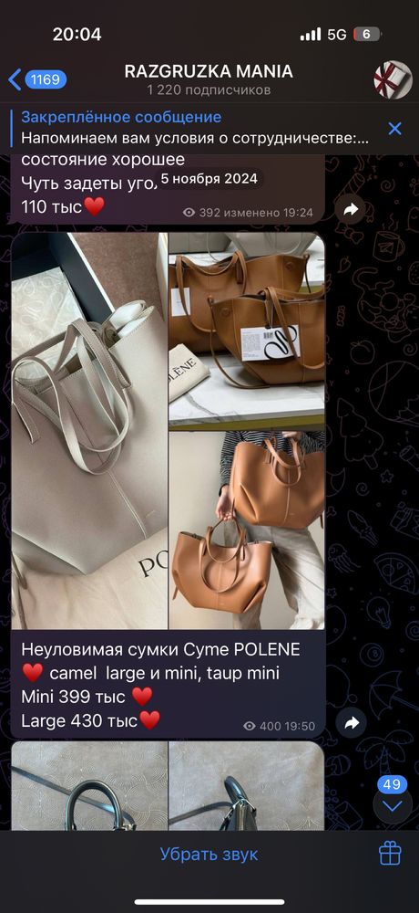 Сумка Polene в большом размере, это не mini