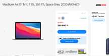 Macbook AIR M1 8/256gb Серый
