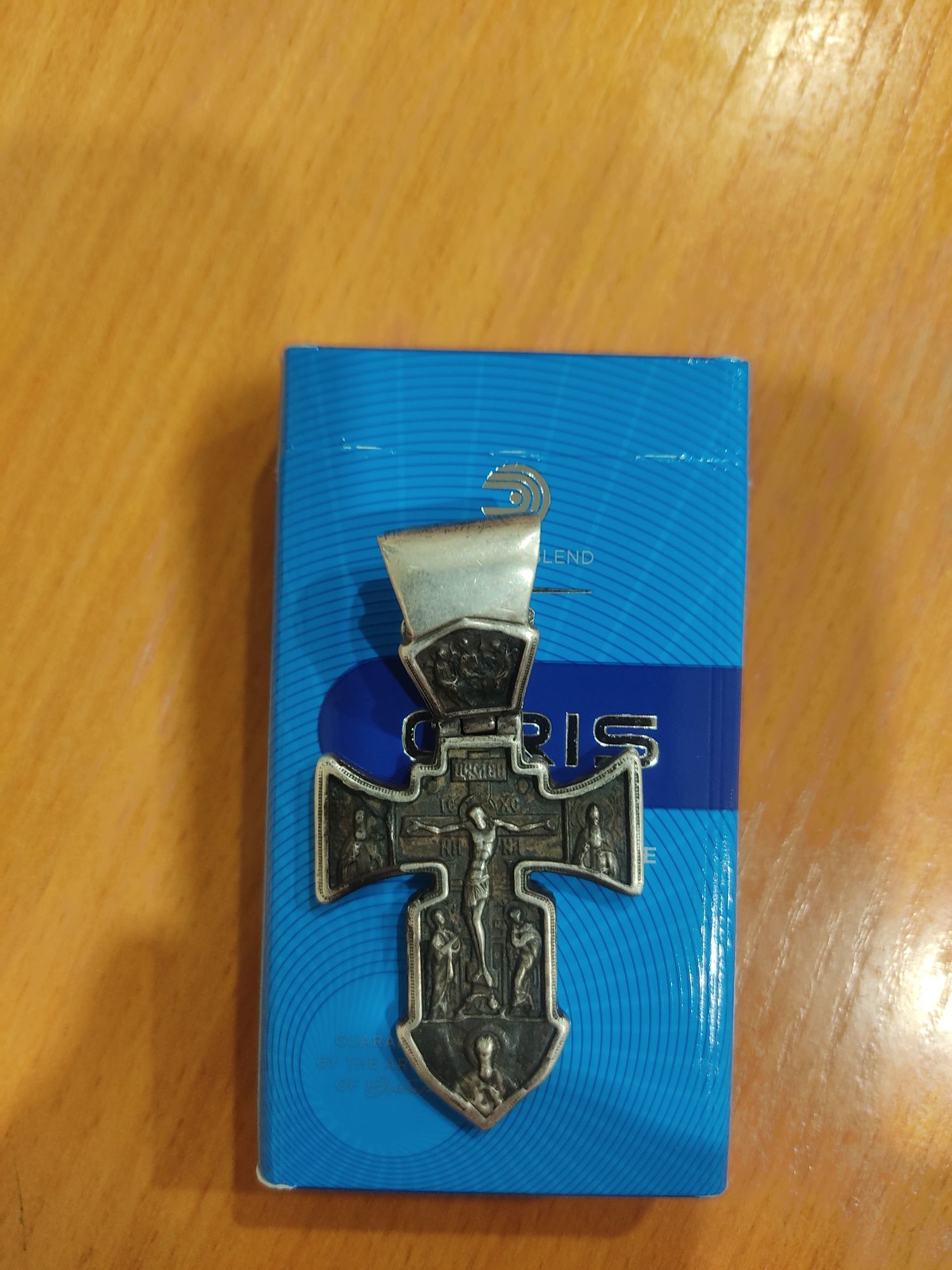 Цепь серебро с крестом