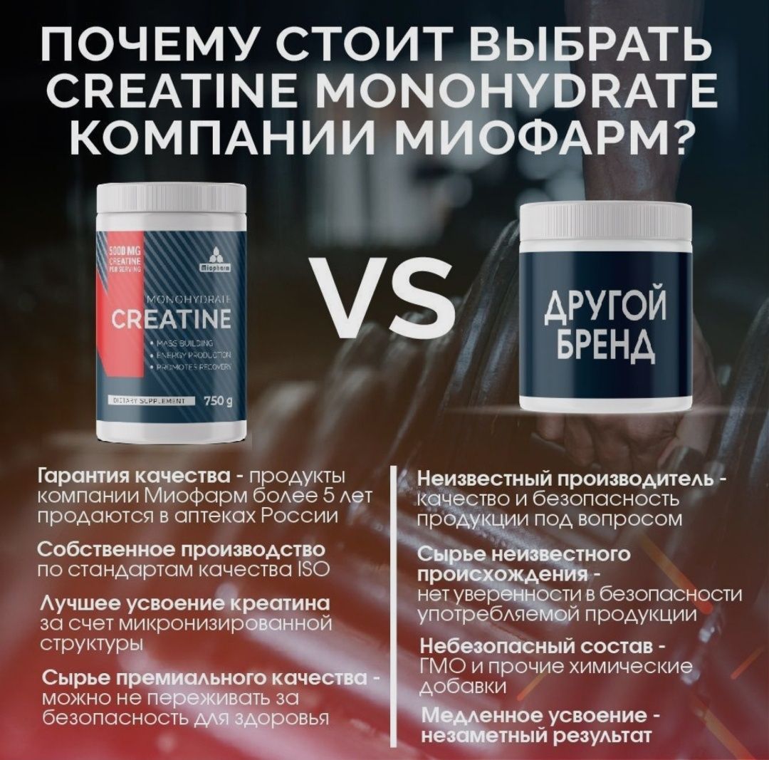 Креатин 750гр моногидрат 150 порций