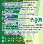 Деловые услуги по егов, eLicense.kz, енбек.кз, бух/ и налог/ услуги,