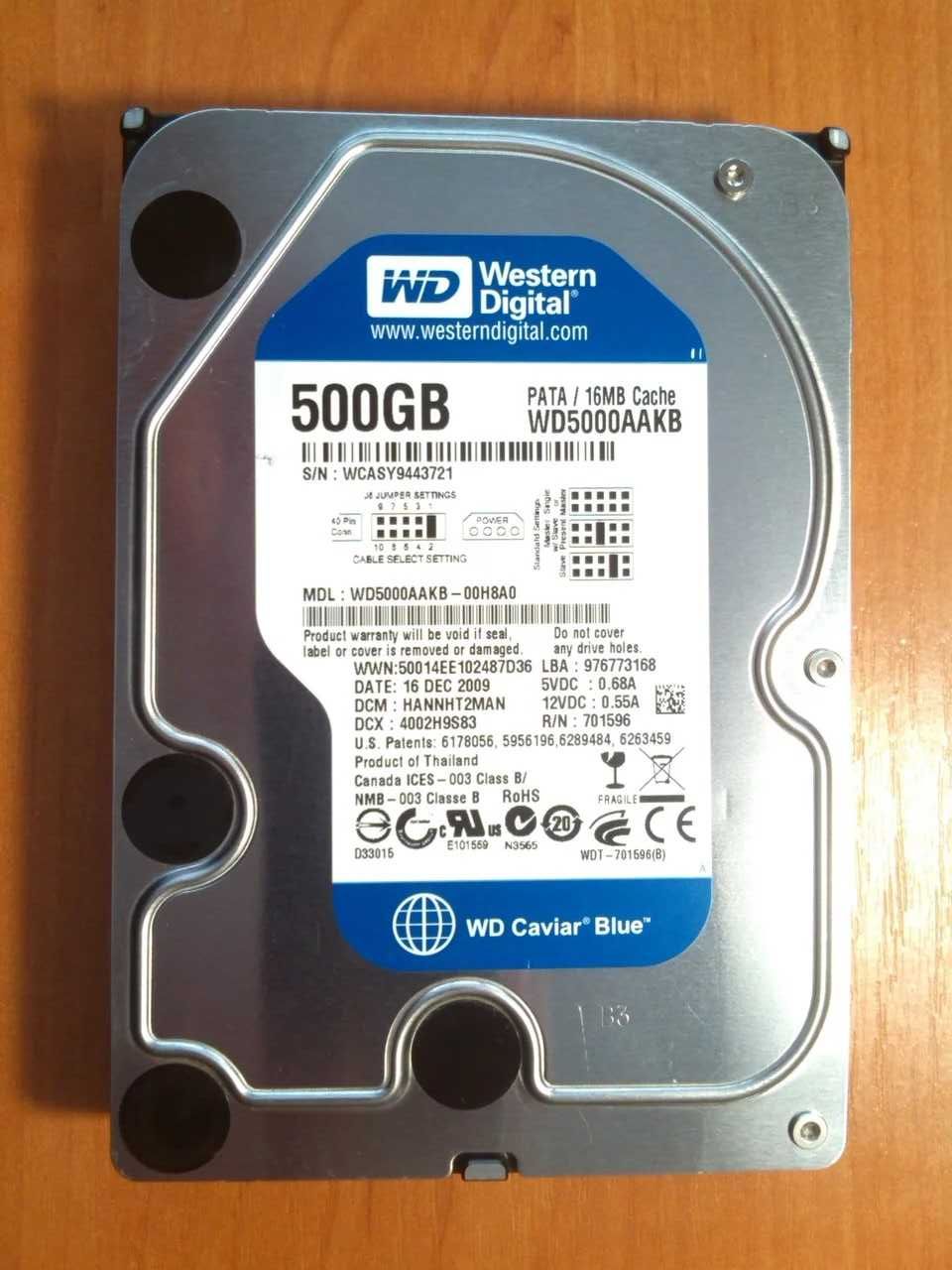 IDE (старый разъем!) WD 500 Gb жесткий диск