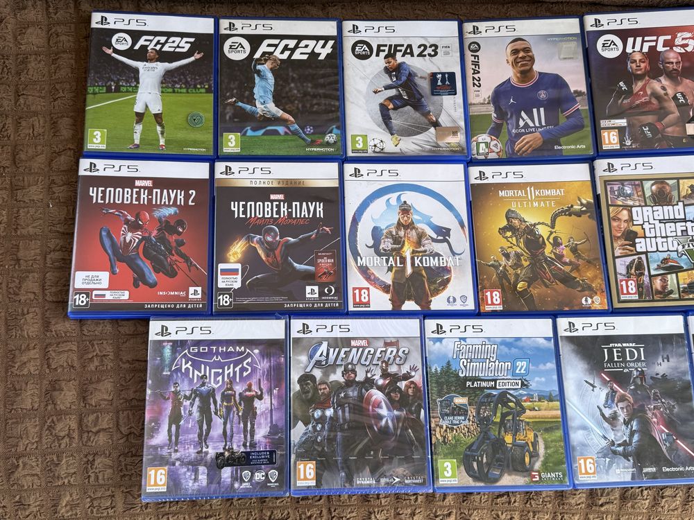 Диски для PlayStation 5 игры на PS 5/FC25,FC24,UFC5,Сэкбой,МК11,МК 1