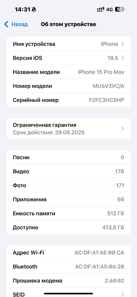 Iphone 15 pro max 512gb white (белый)