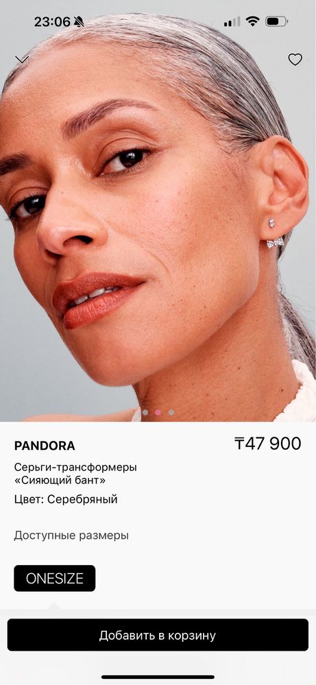 Серьги pandora бантики