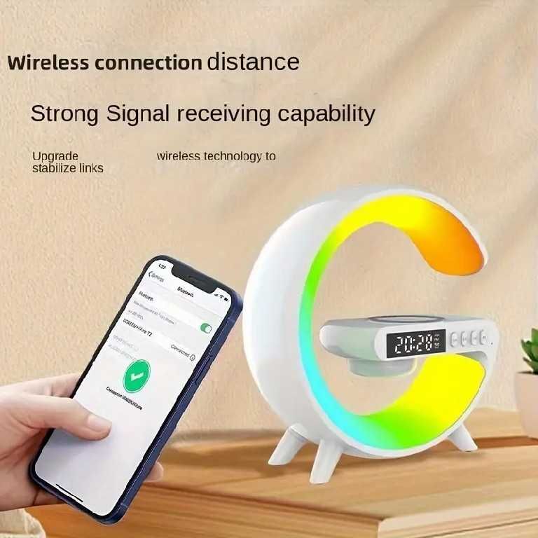 ЧАСЫ с будильником с беспроводной зарядной станцией,  с Bluetooth