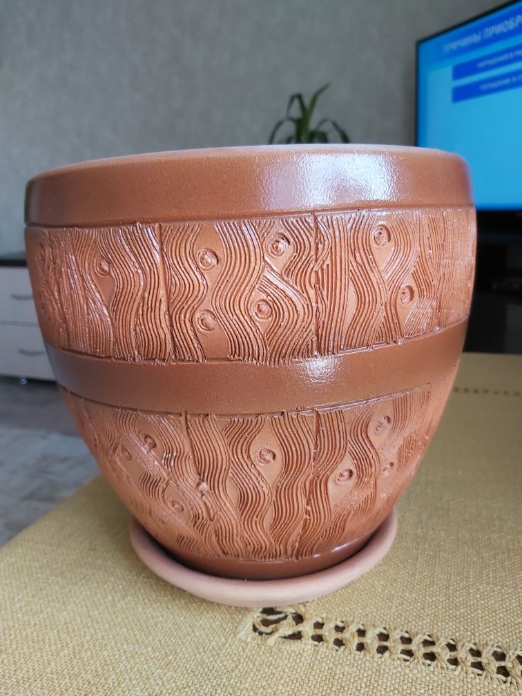 Горшки для цветов большие керамика.Одна серия.