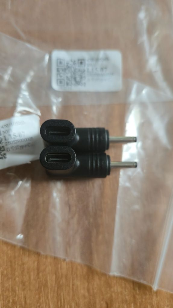 Продам новые переходники ANHTCzyx Type-C на DC
3.0 x 1.1 mm, 19.5V