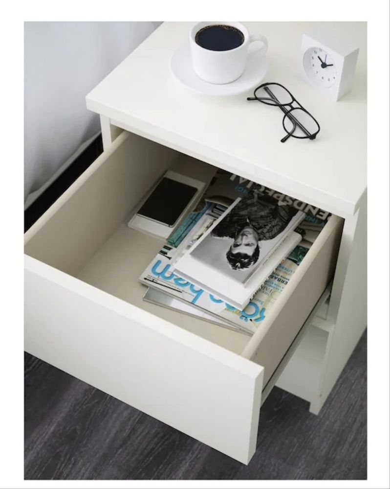 Тумба IKEA Мальм 2 ящика белая