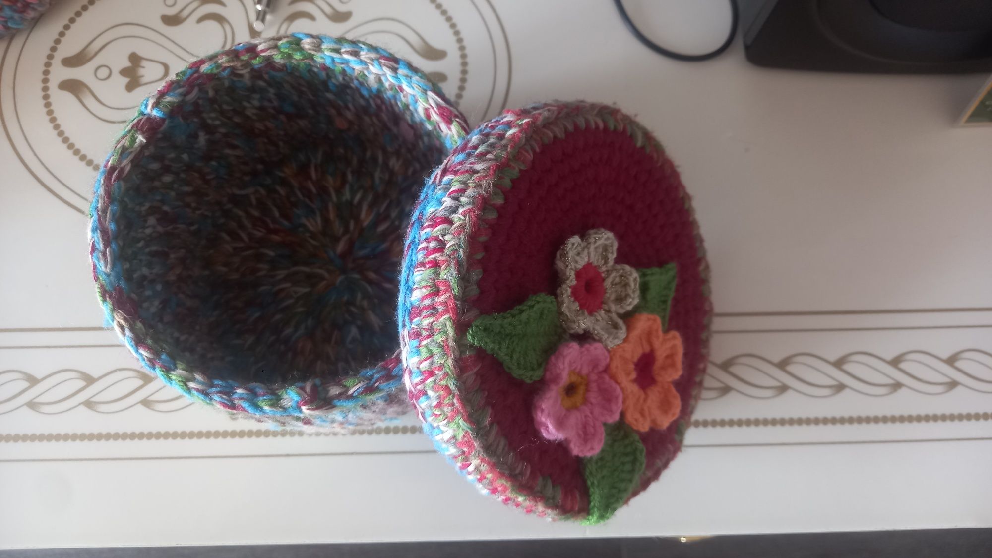 Продам вязаные шкатулки (корзинки)