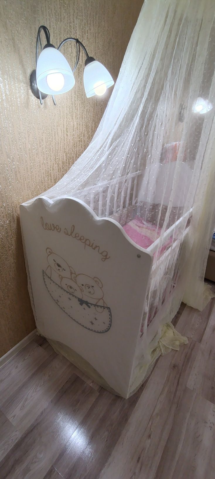 Кровать качалка для новорожденных Love Sleeping, белый