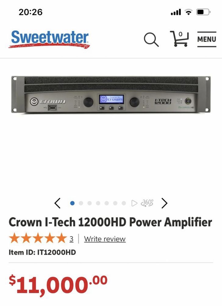 усилитель CROWN I-TECH 12000 HD