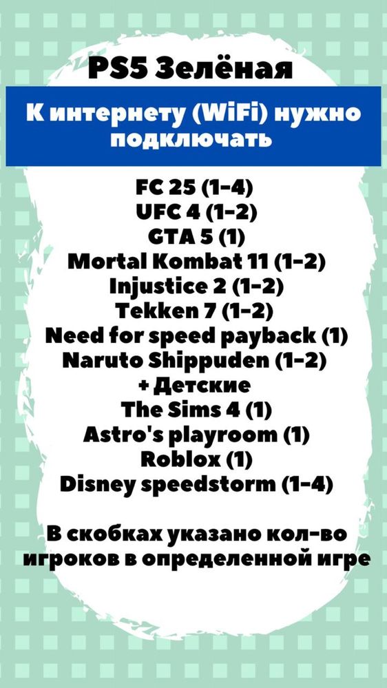 Аренда прокат сони плейстейшн ps4 ps5 fifa 25,24,ufc3,4 MK,GTA