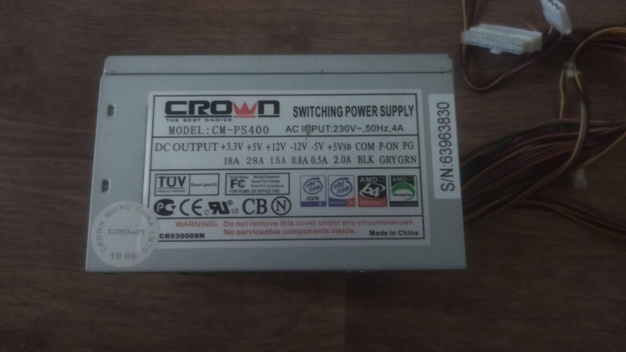 блок питания Crown на 400w