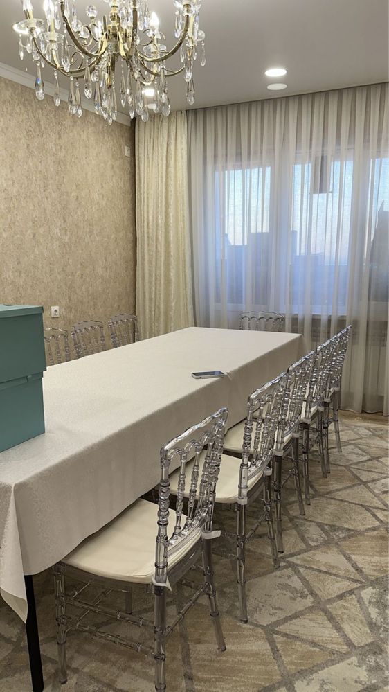 Аренда стулья, круглые столы, прозрачные стулья, chiavari, посуда