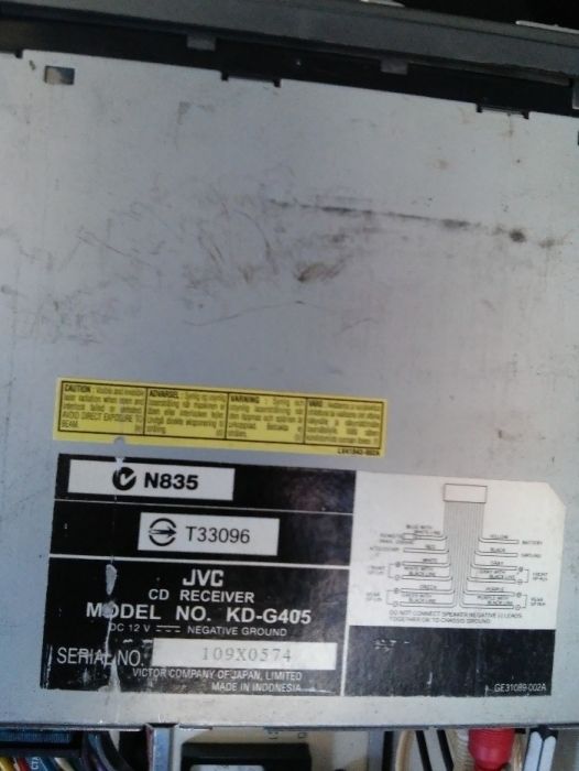 Автомагнитола JVC KD-G405 mp3 cd-rw wma