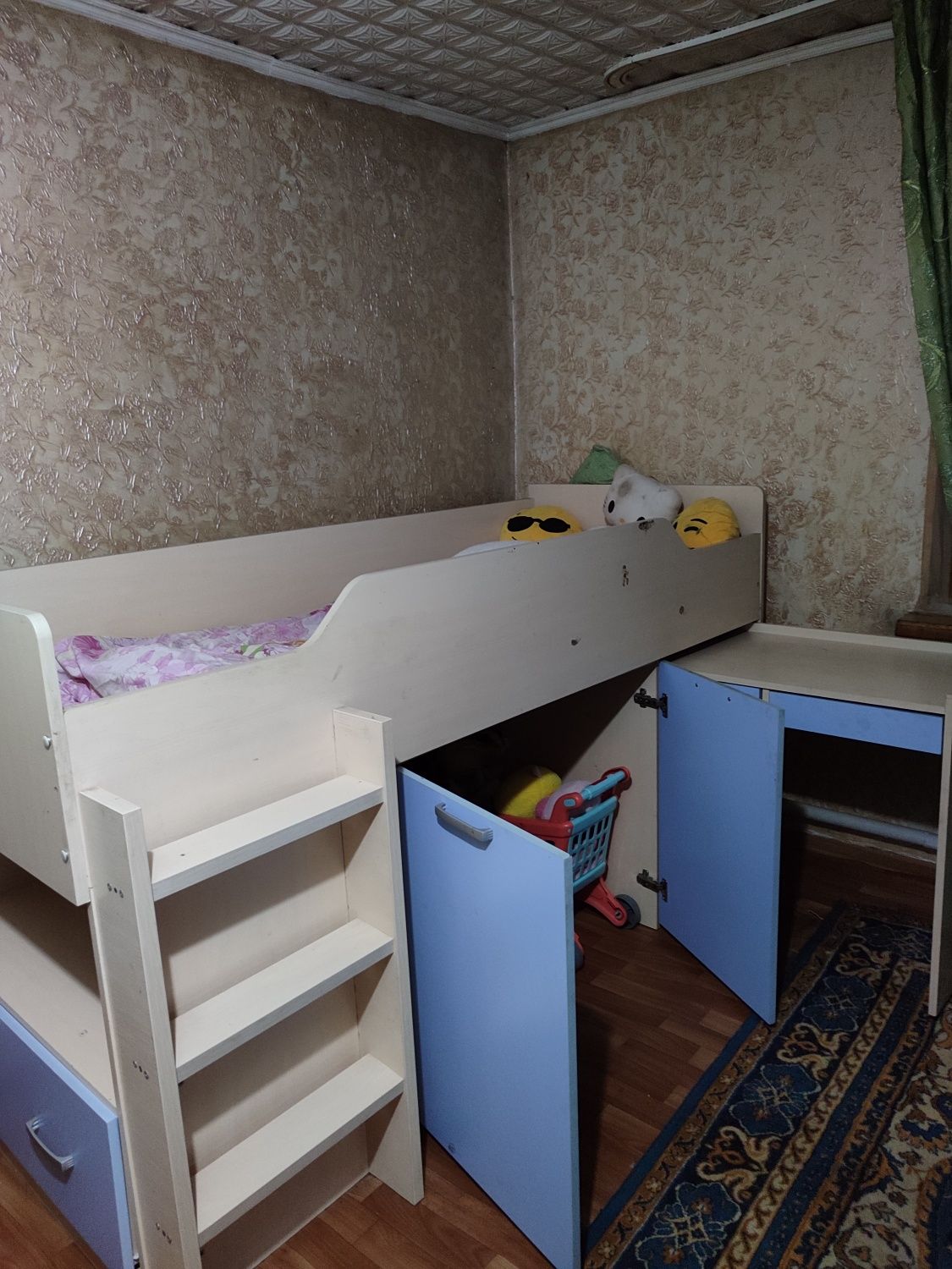 Кровать 3 в1 стол игровая комод