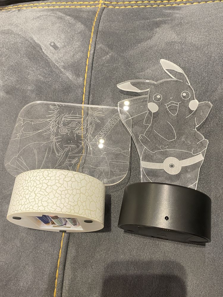 3D Led ночник Наруто и Пикачу | Лампа с подсветкой