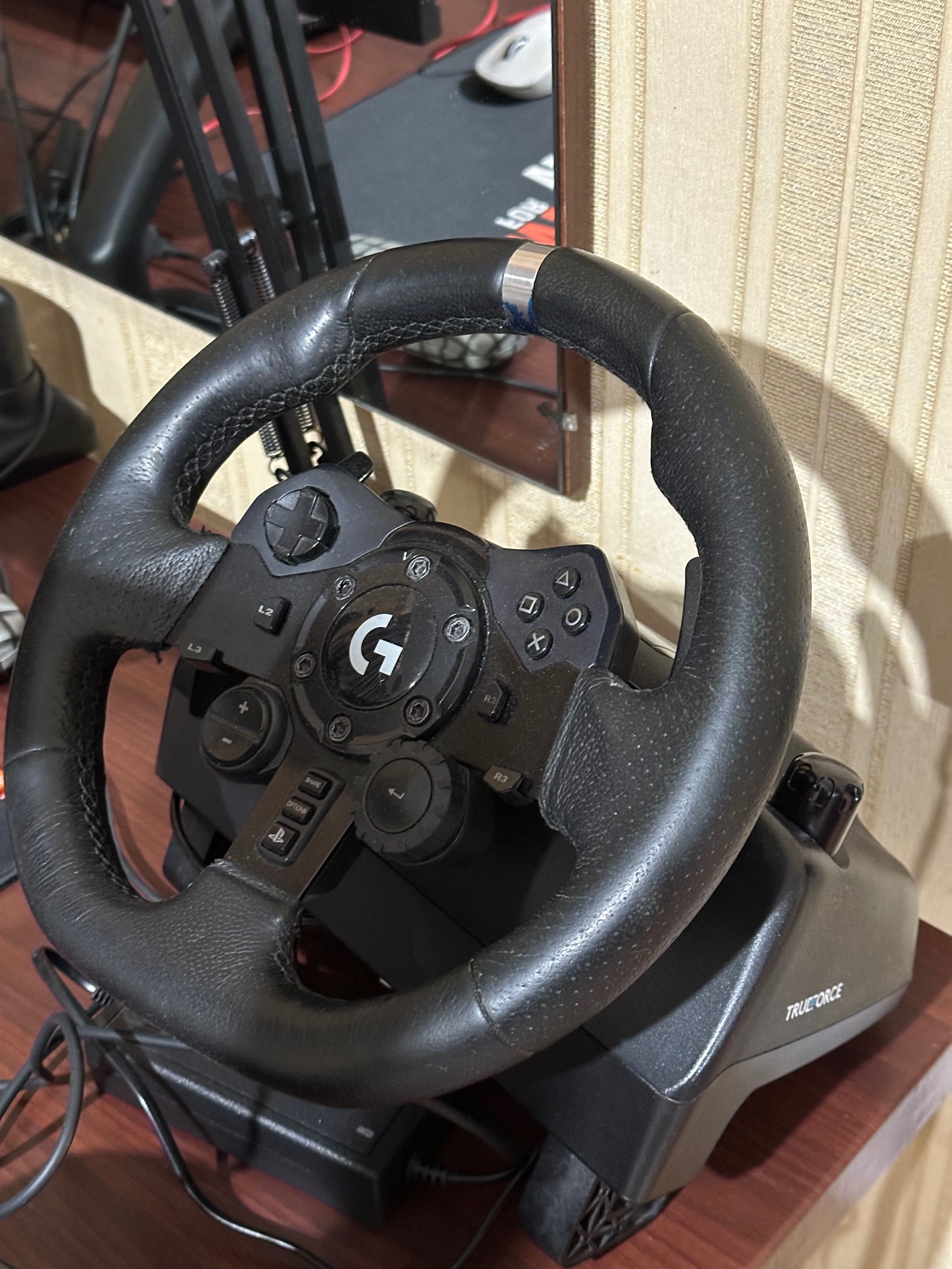 Игровой руль Logitech G923 + Driving Force Shifter черный