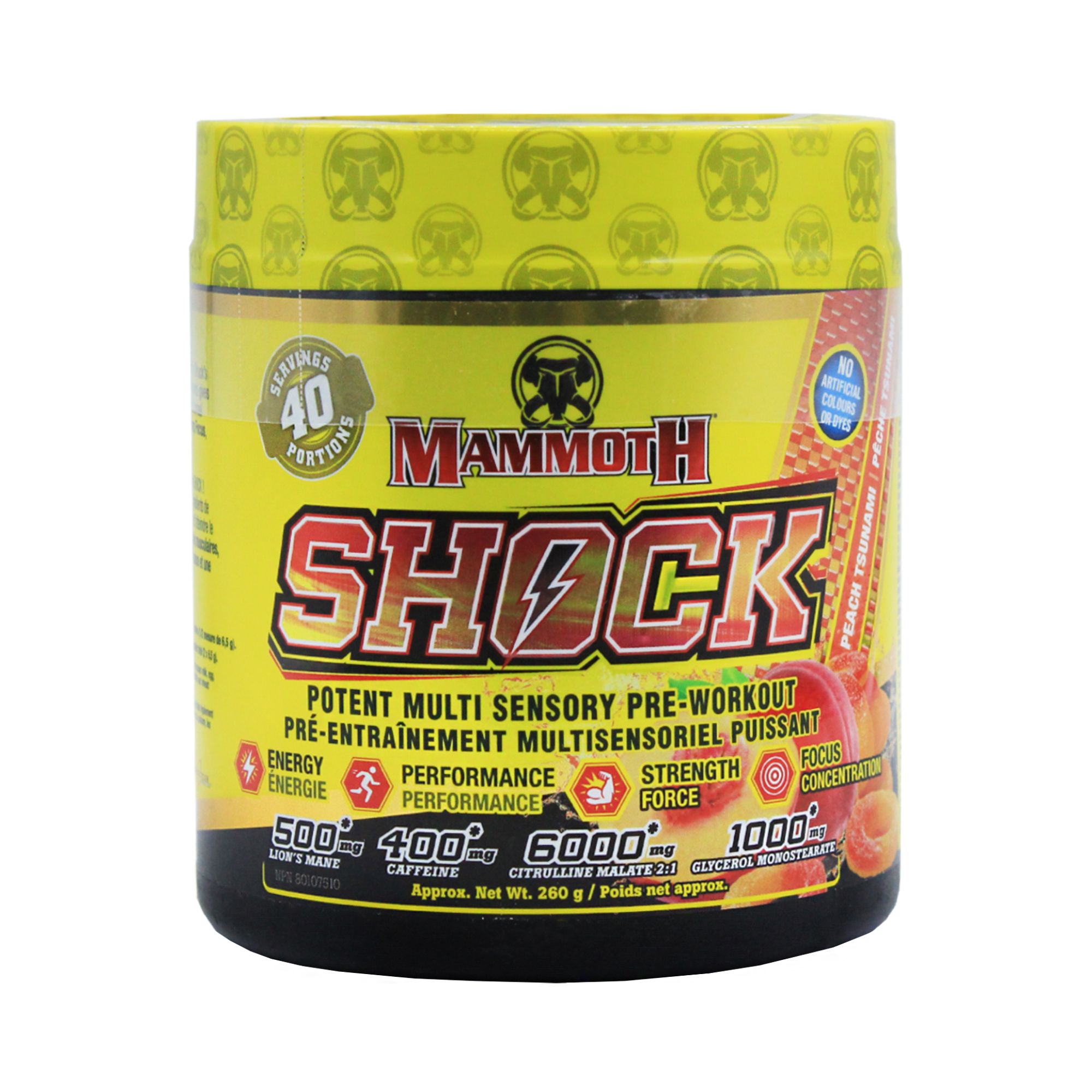 Предтренировочный комплекс Mammoth Shock 40 порций 260 гр