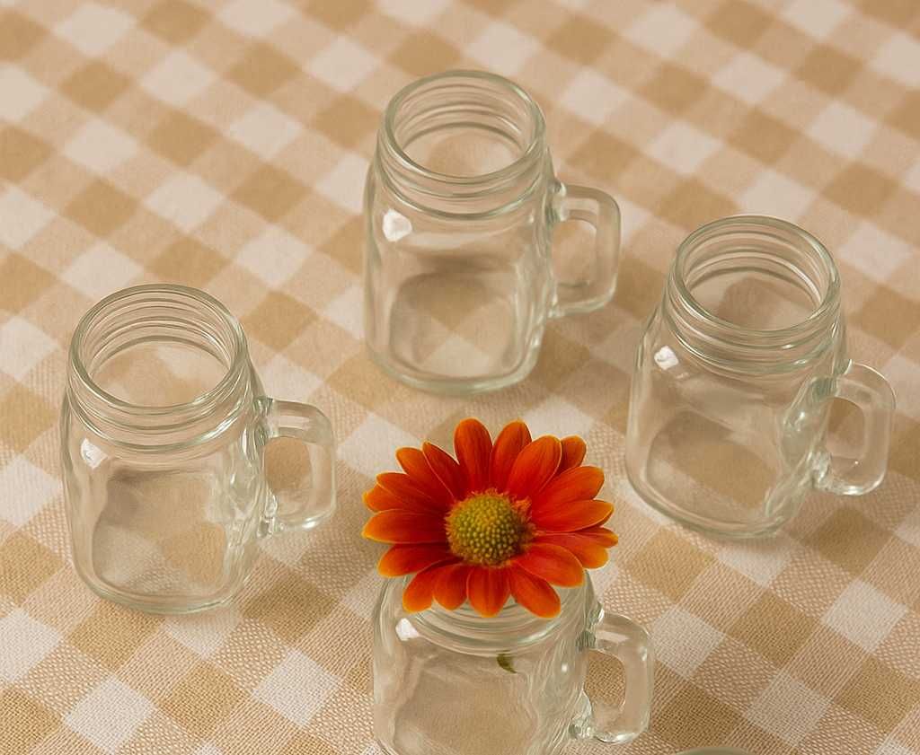 Набор мини-стаканчиков в стиле mason jar — 4 штуки, по 35 мл