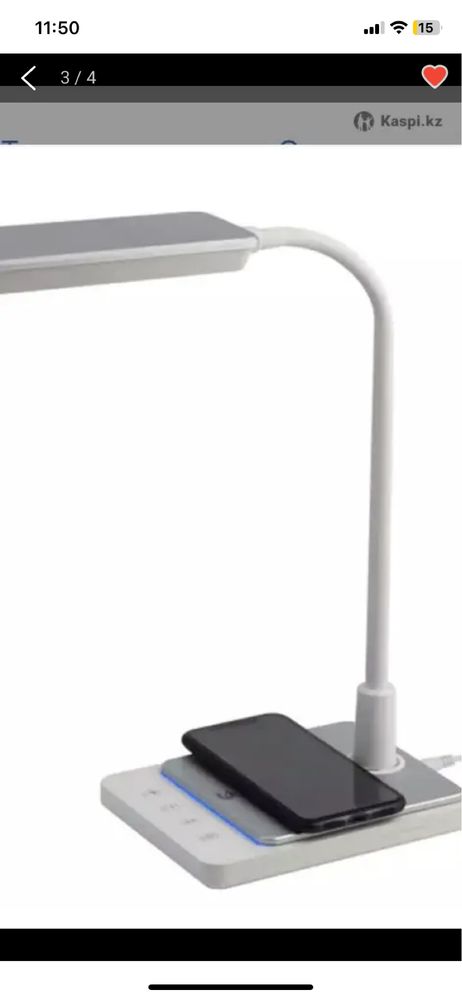 Лампа настольная ЭРА NLED 499 10W W белый QI-зарядка