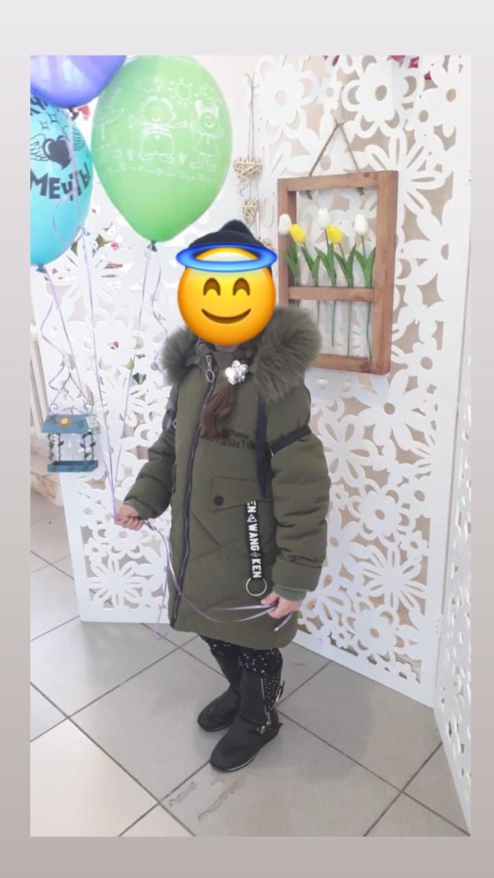 Зимняя куртка на девочку 8-9 лет