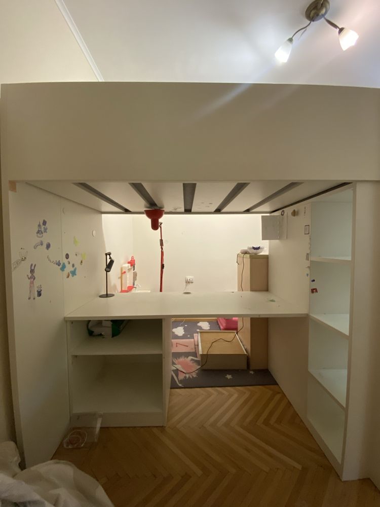 Кровать чердак IKEA, со встроенным столом